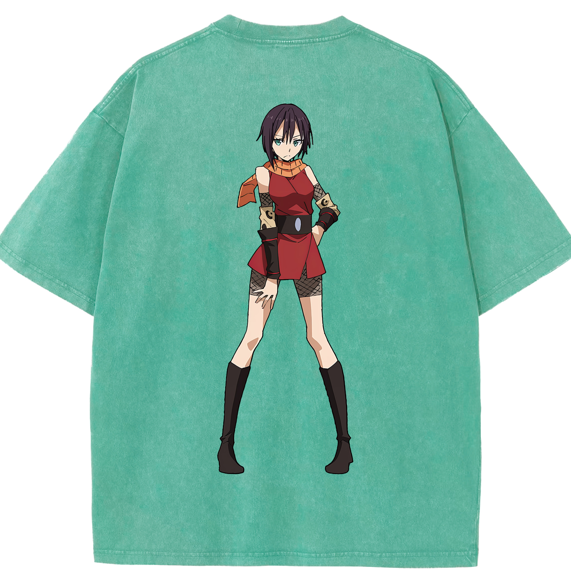 （画像用） 転スラ Regarding Reincarnated to Slime 綿100% ヴィンテージ風 半袖Tシャツ（背面プリント）